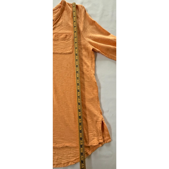 Woman's Coral Slub Cotton 3/4 Quarter Sleeve Chicos Top Small (Chicos Size 0) - Picture 5 of 7